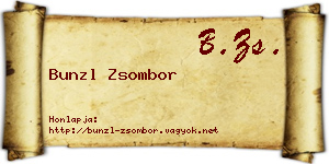 Bunzl Zsombor névjegykártya